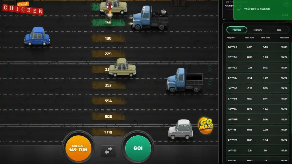 Playing Chicken Crash on Mobile